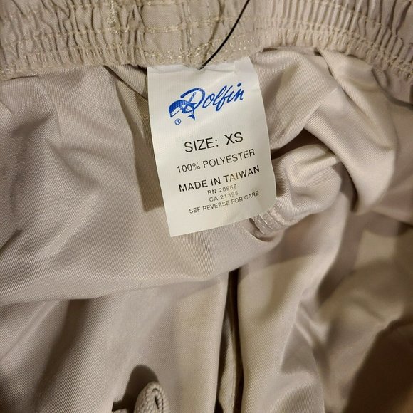 Dolphin Men's XS Tan Swimming Swim Trunks Board Shorts Cargo Pocket Drawstring - Picture 7 of 9